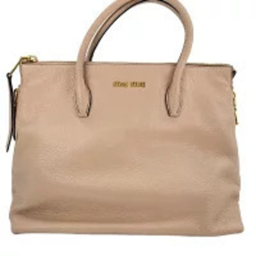 Miu Miu Leather Madras Handbag Pink